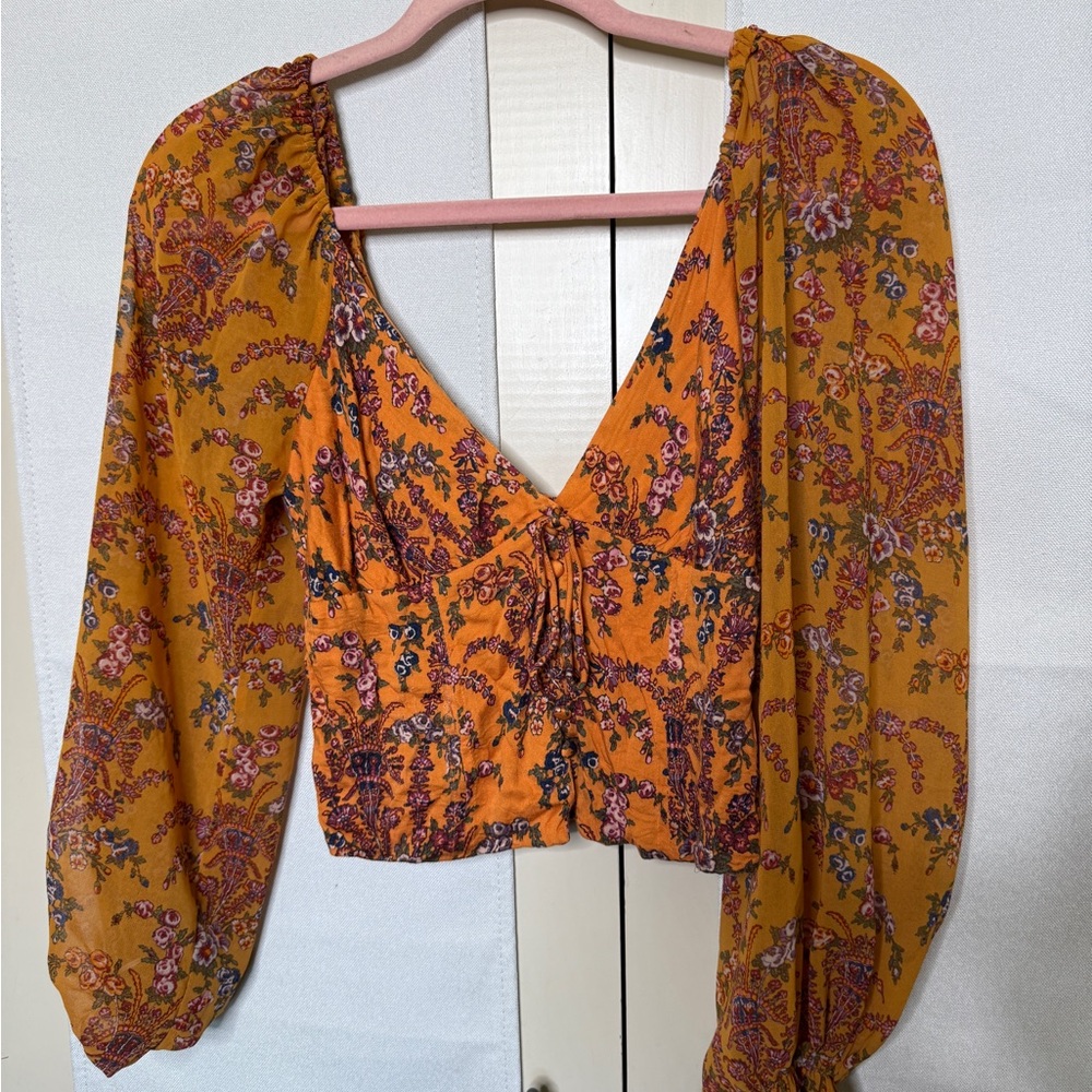 Urban Outfitters floral orange top